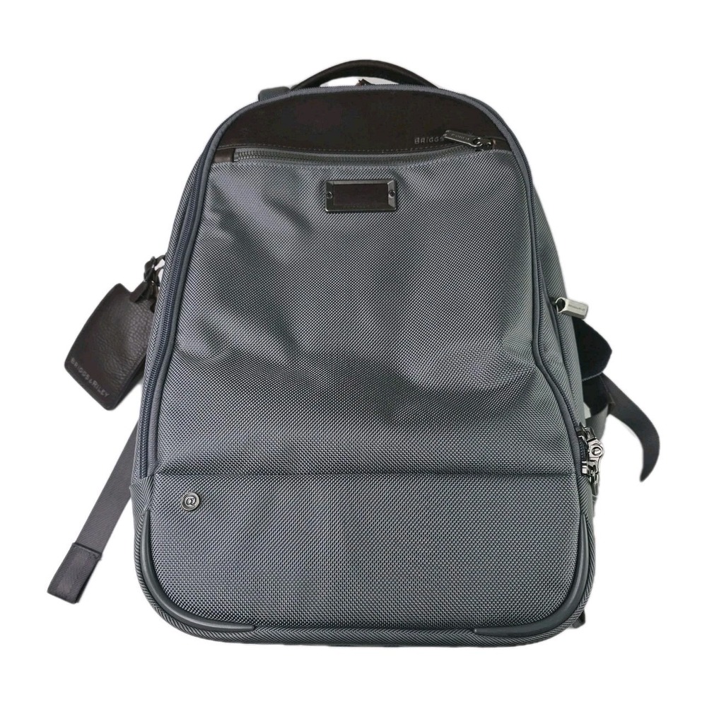 Briggs & Riley @Work KP422 Backpack Gray Brown Ballistic Nylon Laptop Travel